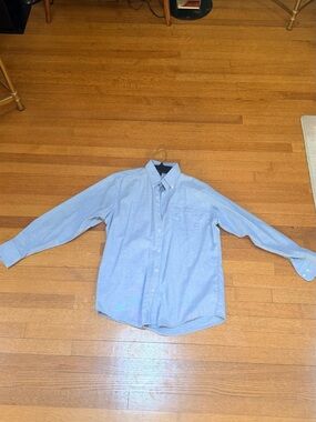 Men's Light Blue Dress Shirt with Chest Pocket